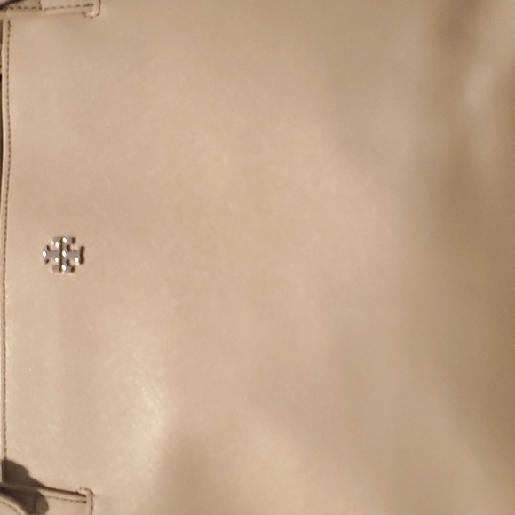 Tory Burch Saffiano Taupe Leather Tote Bag (#17) - Picture 2 of 15